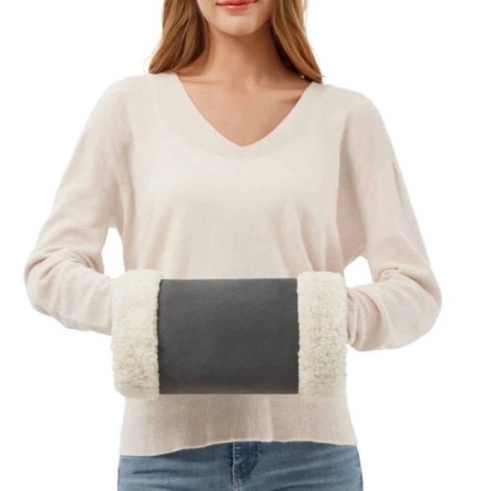 Sharper Image Heated Adjustable Plush Hand Warmer - Grey
